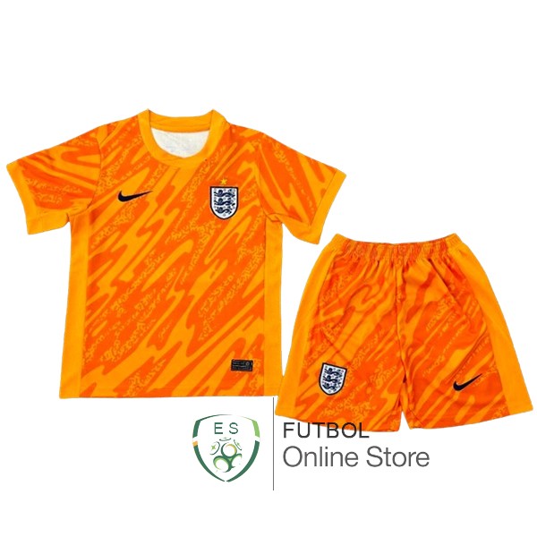 Camiseta Inglaterra Portero Ninos 2024 Naranja