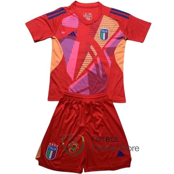 Camiseta Italia Conjunto Completo Hombre 2024 Portero Rojo