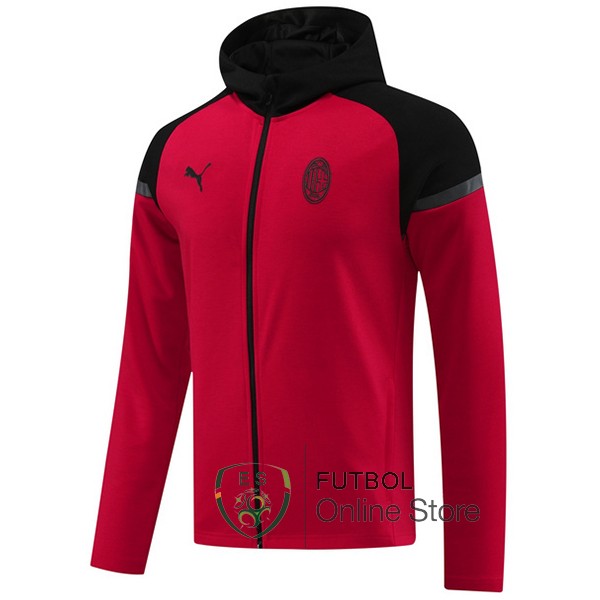 Chaqueta Con Capucha AC Milan 24/2025 Negro Rojo