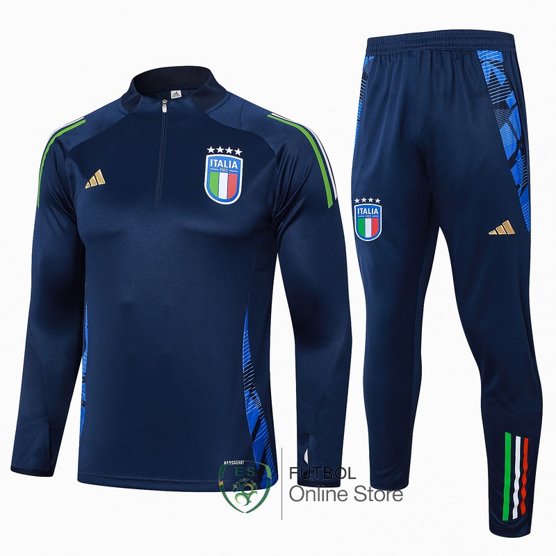 Conjunto Completo Sudadera Entrenamiento Italia 2024 Azul Marino