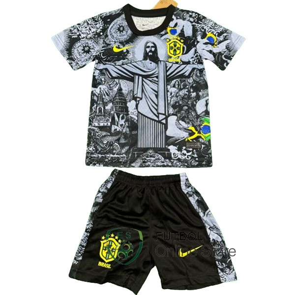 Camiseta Del Conjunto Completo Brasil Ninos Especial 2024 Gris