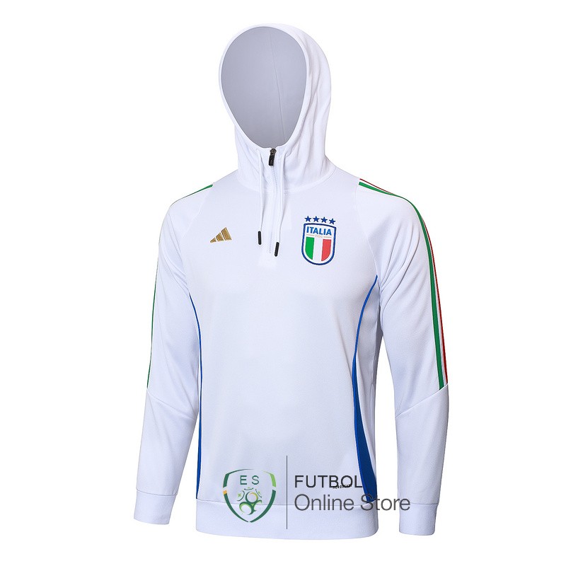 Chaqueta Con Capucha Italia 2024 Blanco