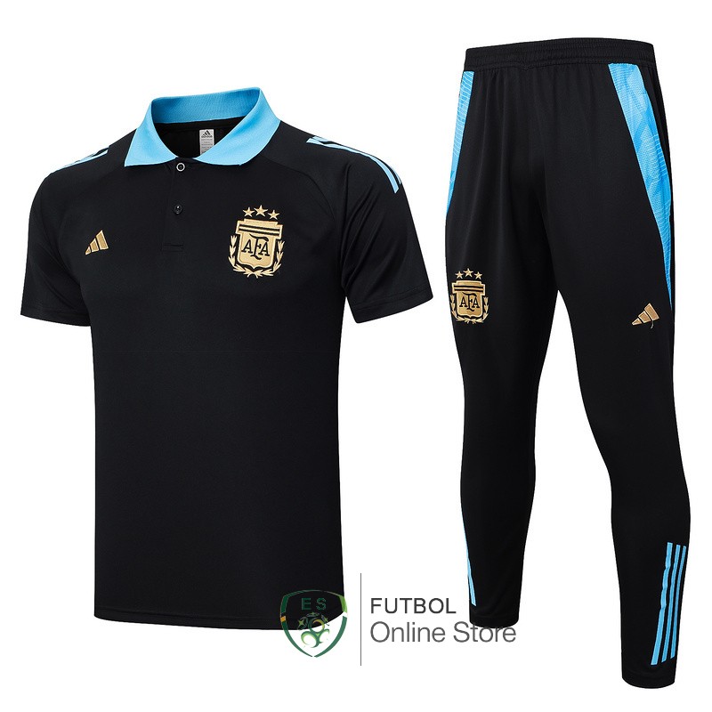 Conjunto Completo Polo Argentina 2024 Negro Azul