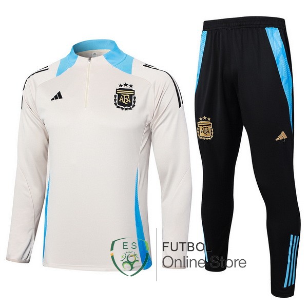 Conjunto Completo Sudadera Entrenamiento Argentina 2024 Amarillo Azul