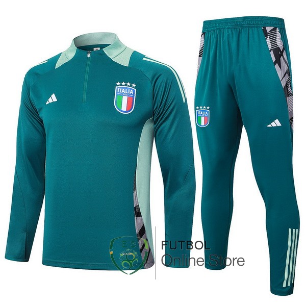 Conjunto Completo Sudadera Entrenamiento Italia 2024 Verde