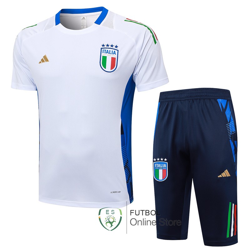 Entrenamiento Conjunto Completo Italia 2024 Blanco Azul Marino