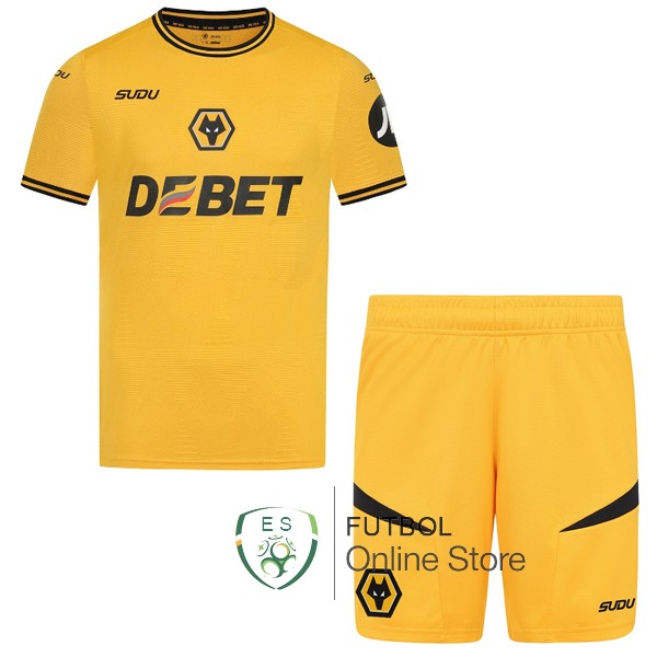 Camiseta Wolves Ninos 24/2025 Primera Amarillo