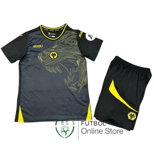 Camiseta Wolves Ninos 24/2025 Segunda Negro