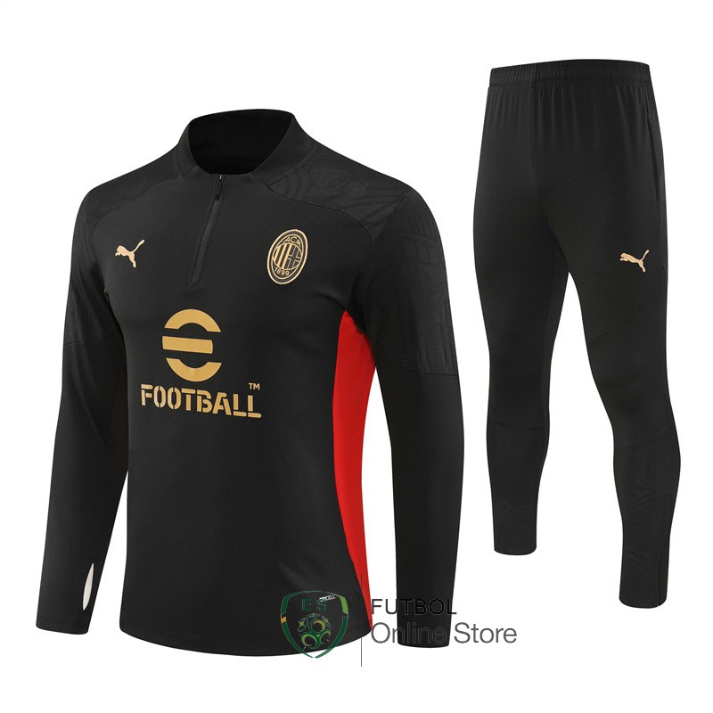 Entrenamiento Conjunto Completo Ninos AC Milan 24/2025 Negro