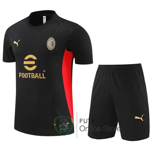 Entrenamiento Conjunto Completo Ninos AC Milan 24/2025 Negro I Rojo