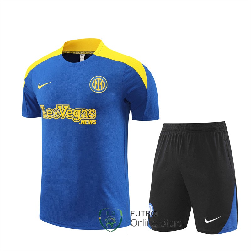 Entrenamiento Conjunto Completo Ninos Inter Milan 24/2025 Azul Amarillo Negro